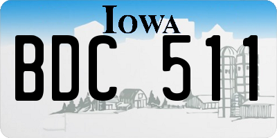 IA license plate BDC511