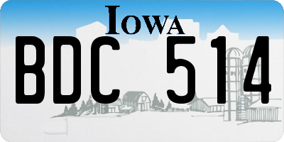 IA license plate BDC514