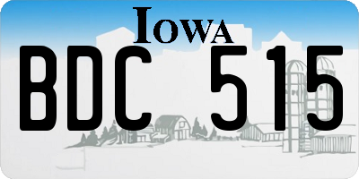 IA license plate BDC515