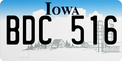 IA license plate BDC516