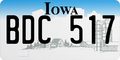 IA license plate BDC517