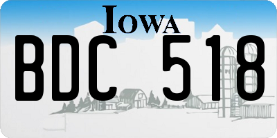 IA license plate BDC518