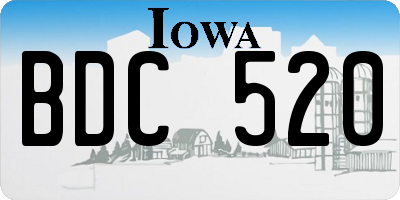 IA license plate BDC520