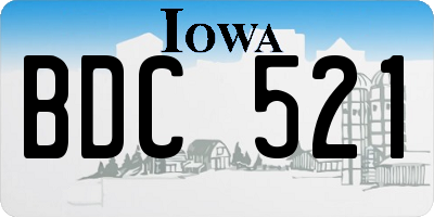IA license plate BDC521