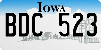 IA license plate BDC523