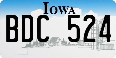 IA license plate BDC524