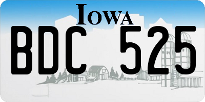 IA license plate BDC525
