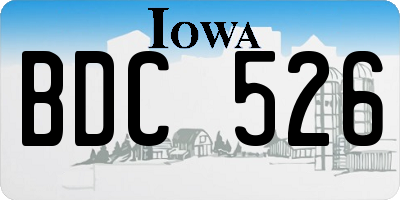 IA license plate BDC526