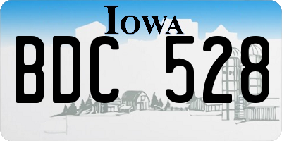 IA license plate BDC528