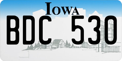 IA license plate BDC530