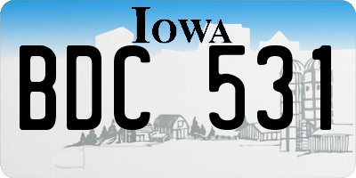 IA license plate BDC531