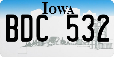 IA license plate BDC532