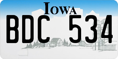 IA license plate BDC534