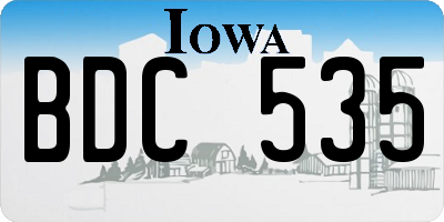 IA license plate BDC535