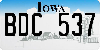 IA license plate BDC537