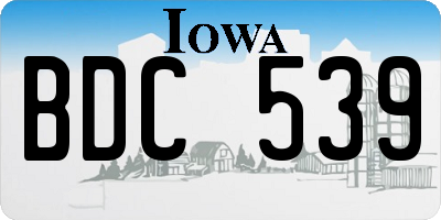 IA license plate BDC539