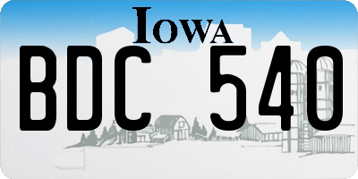 IA license plate BDC540