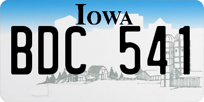IA license plate BDC541