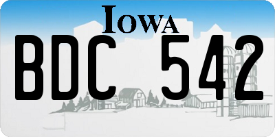 IA license plate BDC542