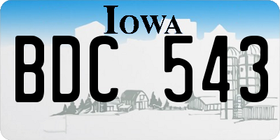 IA license plate BDC543