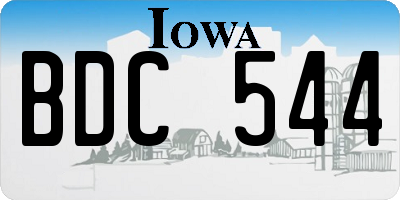 IA license plate BDC544
