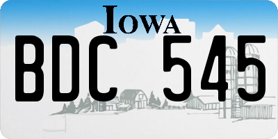 IA license plate BDC545