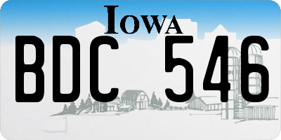 IA license plate BDC546