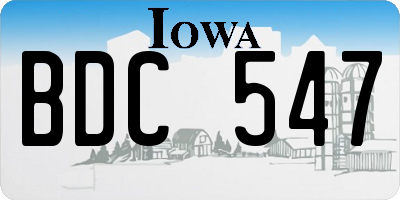 IA license plate BDC547