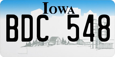 IA license plate BDC548