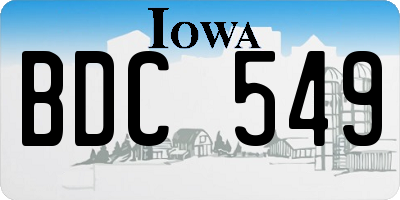 IA license plate BDC549