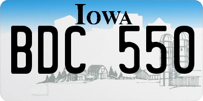 IA license plate BDC550