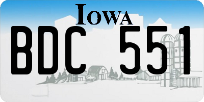 IA license plate BDC551