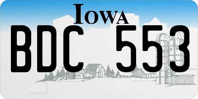 IA license plate BDC553