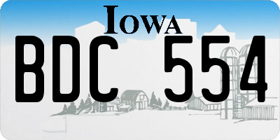 IA license plate BDC554