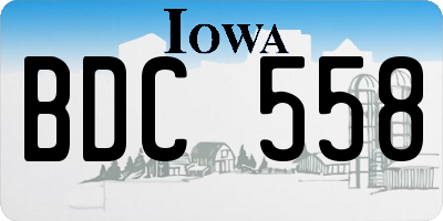 IA license plate BDC558