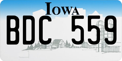 IA license plate BDC559