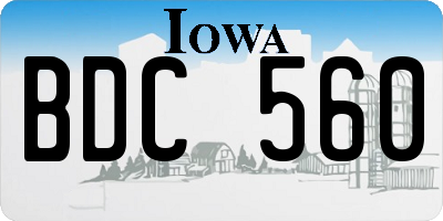 IA license plate BDC560
