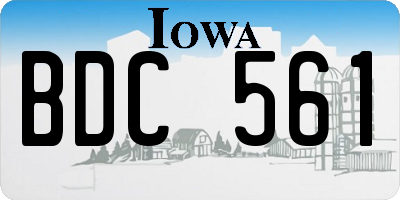IA license plate BDC561