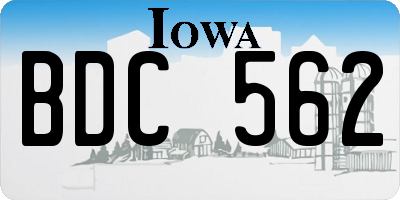 IA license plate BDC562