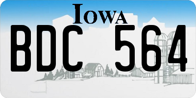 IA license plate BDC564