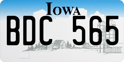 IA license plate BDC565