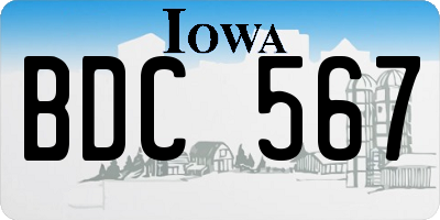 IA license plate BDC567