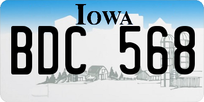 IA license plate BDC568