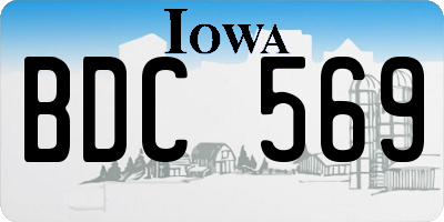 IA license plate BDC569