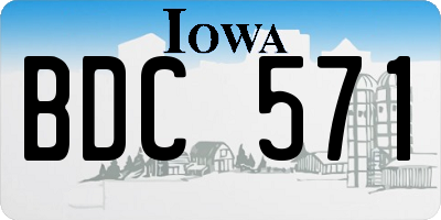IA license plate BDC571
