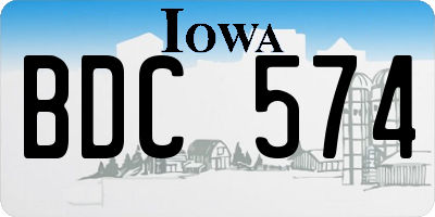 IA license plate BDC574