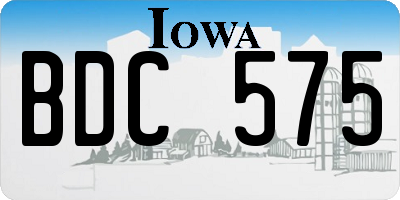IA license plate BDC575
