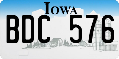 IA license plate BDC576