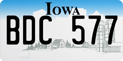 IA license plate BDC577