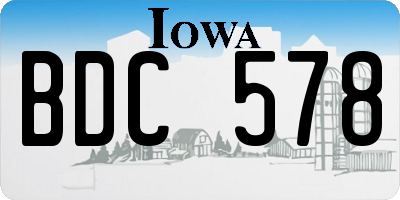 IA license plate BDC578